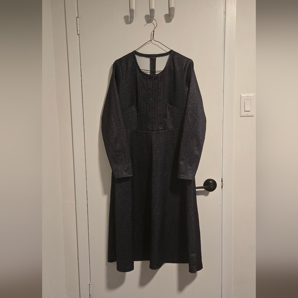Dark Blue Long Sleeve Dress